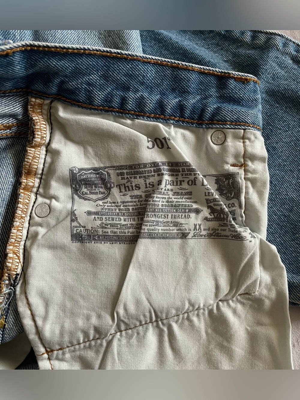 Levi’s 501 Original Cropped Jeans Women’s 29x26 Blue Button Fly Straight Leg - Picture 9 of 15